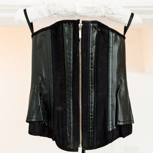 Black Corset w/ Faux leather details